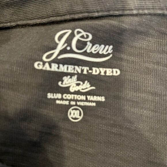 J. Crew Garment Dyed Slub Cotton Polo 100% Cotton Charcoal Men's Size XXL - Picture 6 of 9